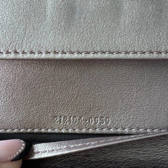 Gucci GG Imprimé Canvas Wallet in Purple/Pewter Metallic with Silver Hardware - Picture 9 of 13